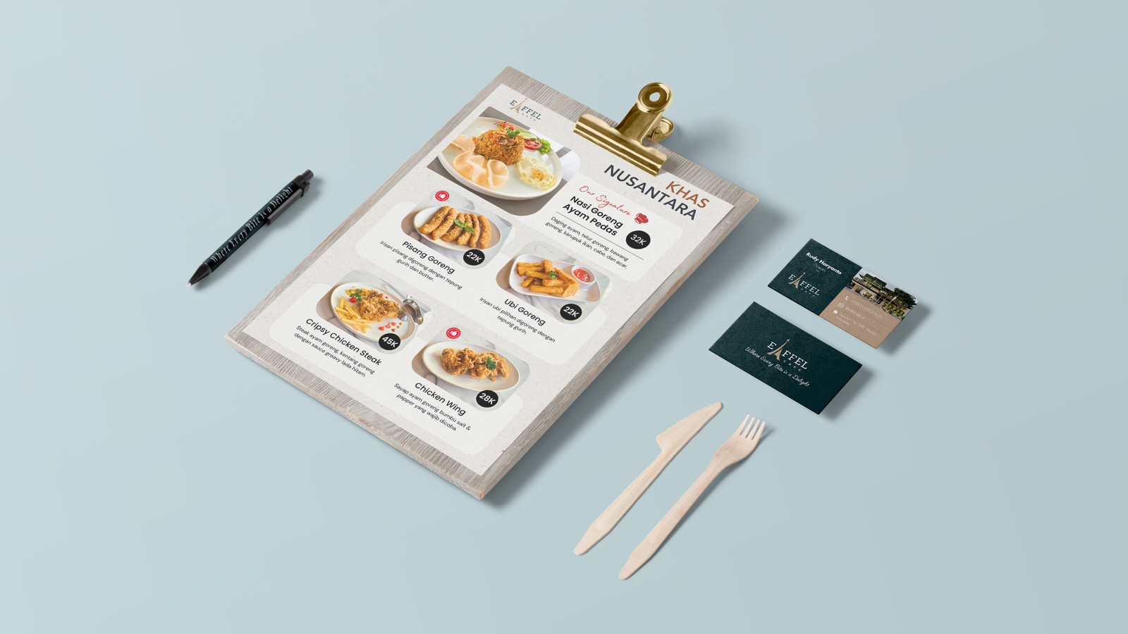 Eiffel Cafe Print Menu