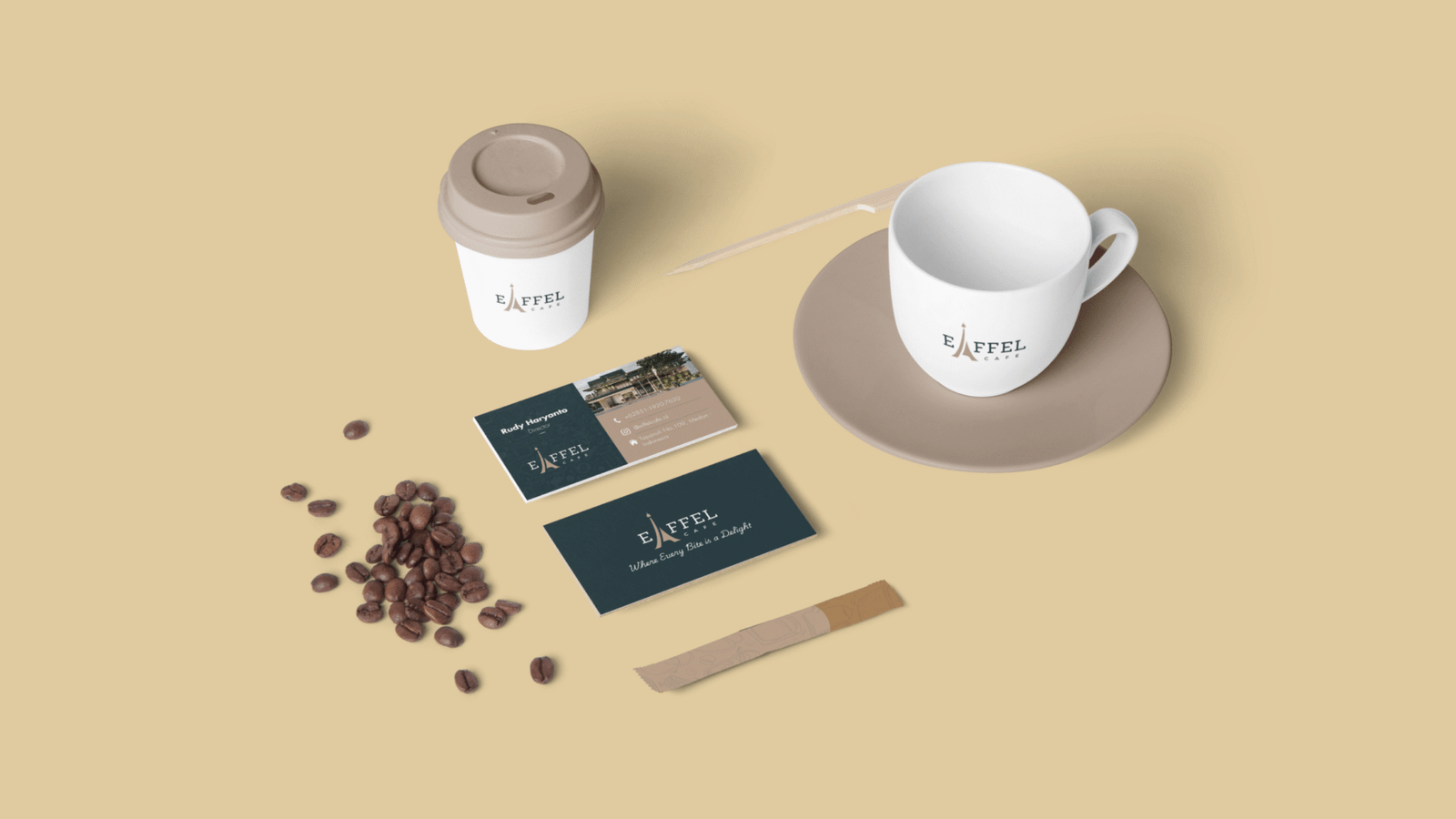 Eiffel Cafe Coffe Mug and Cup