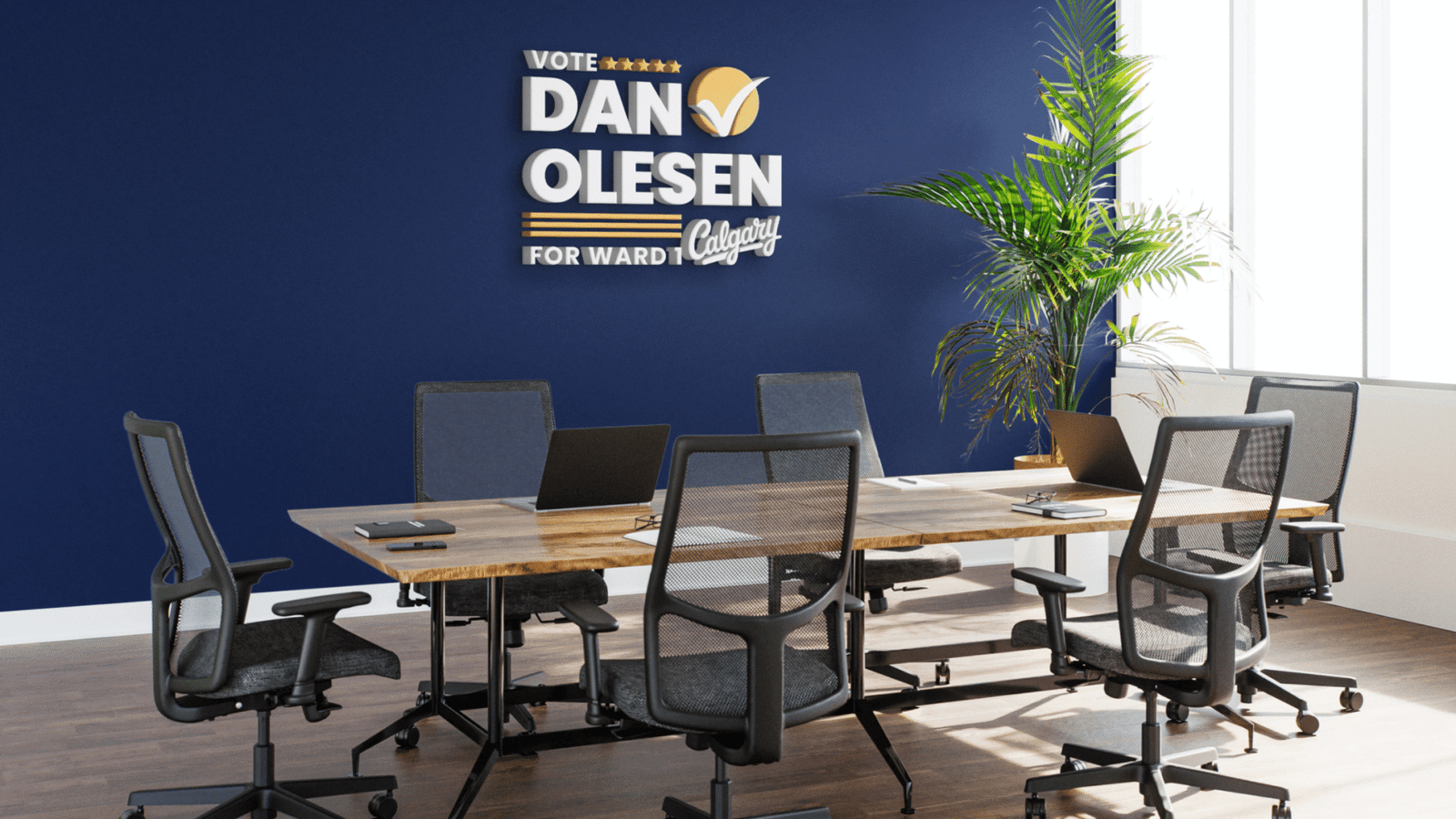 Calgary City Council Dan Olesen Logo on The Wall