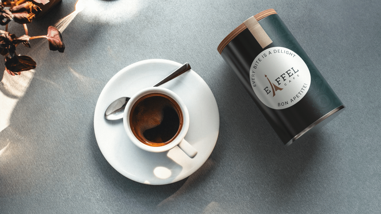 Eiffel Cafe Sticker Logo Design