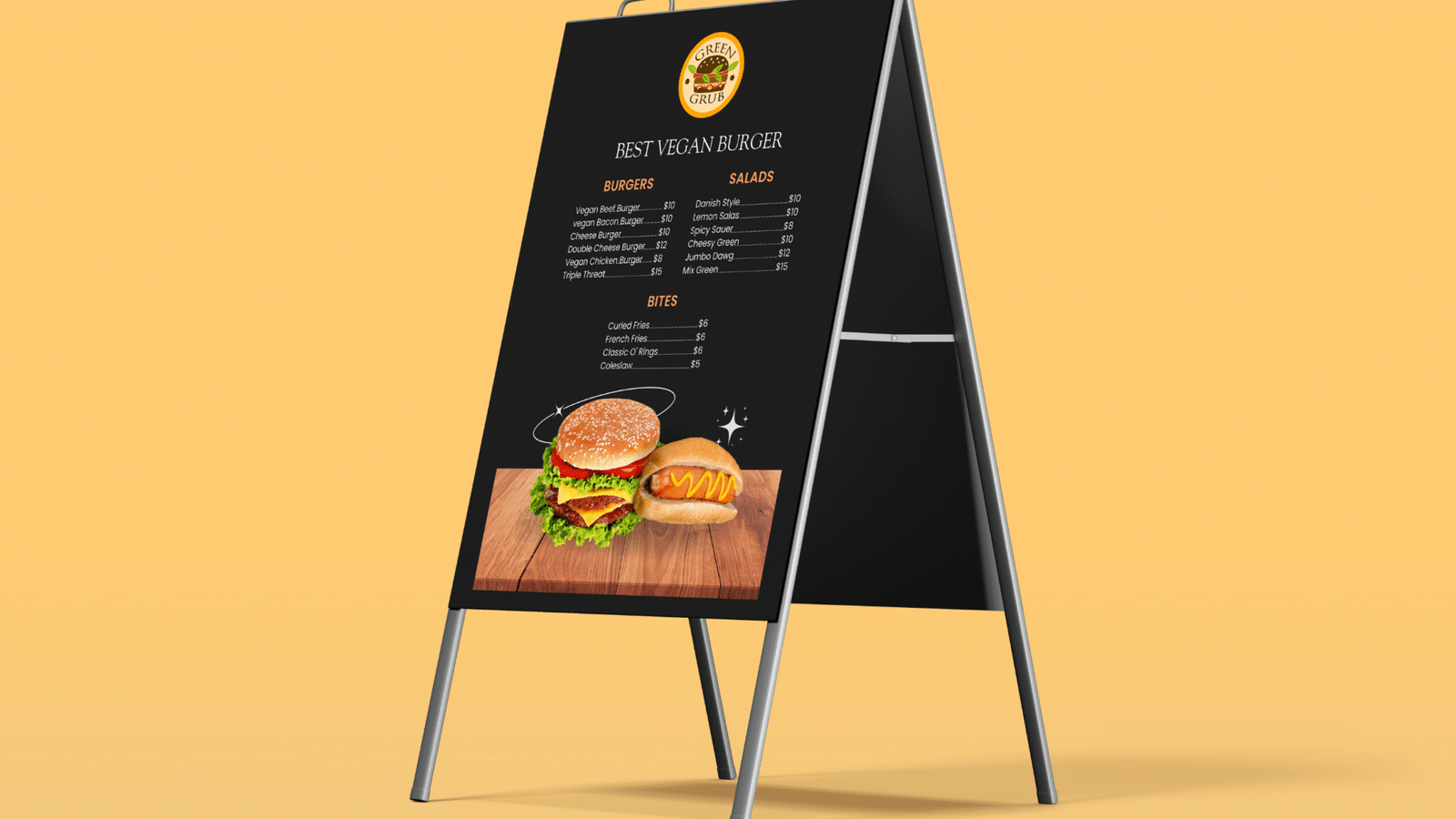 Green Grub Menu Board