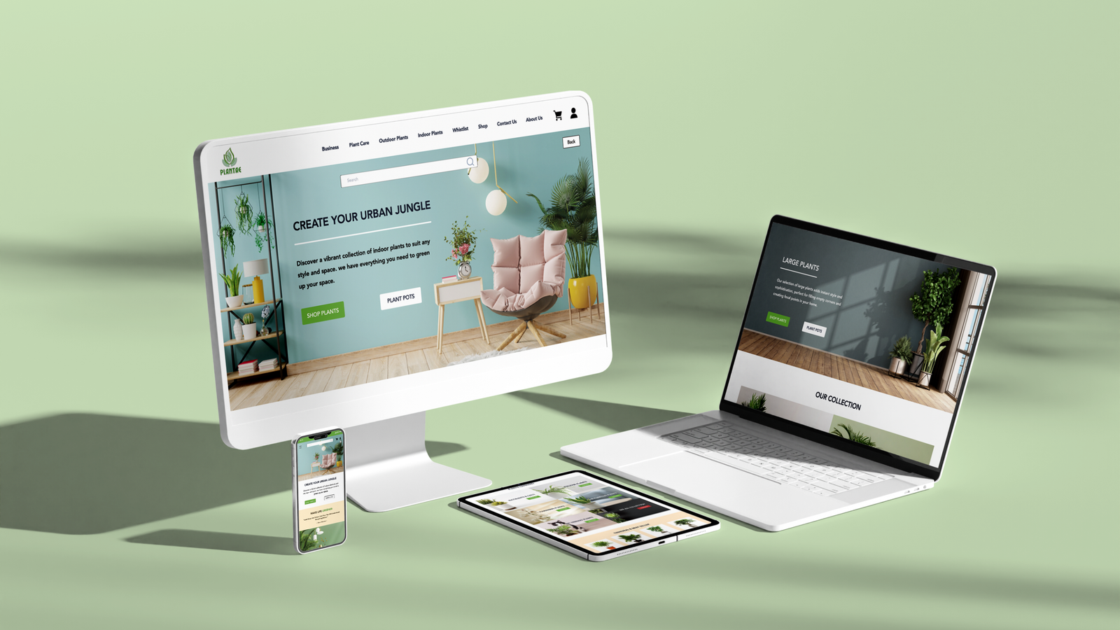 Plantae web design mockup
