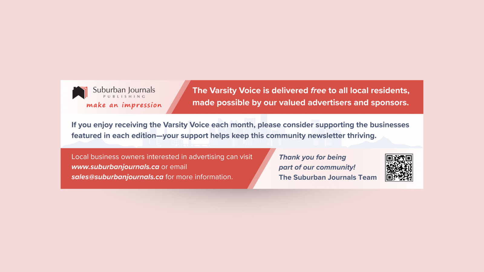 Newsletter ad Suburban Journal