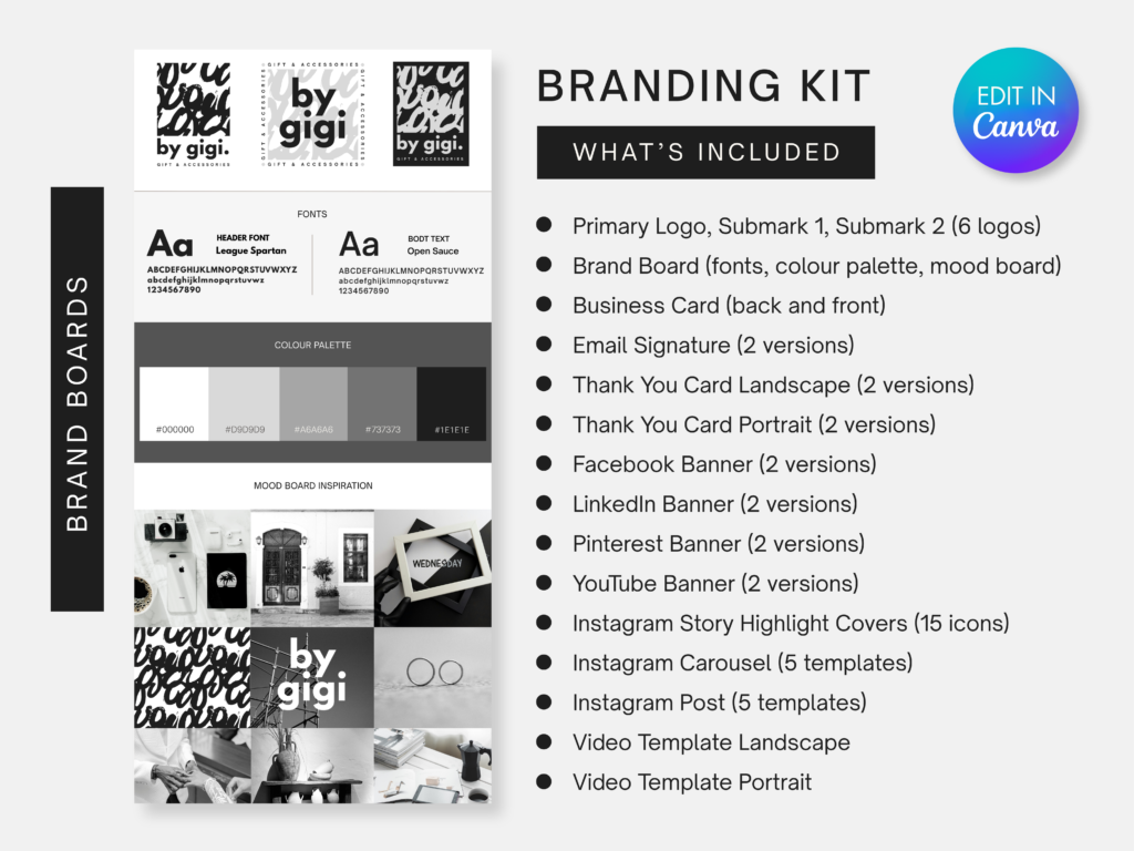 Branding Kits Canva template ready to use - By Gigi Cover