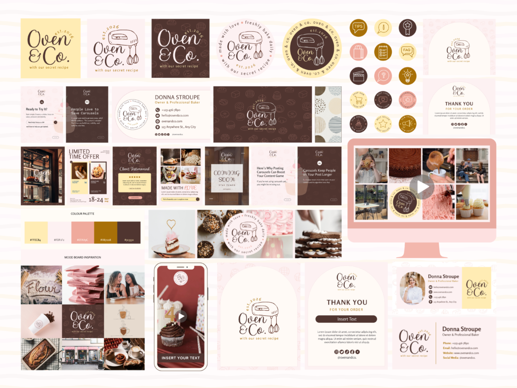 Branding Kits Canva template ready to use - Olive & Co. Full Brand Kit