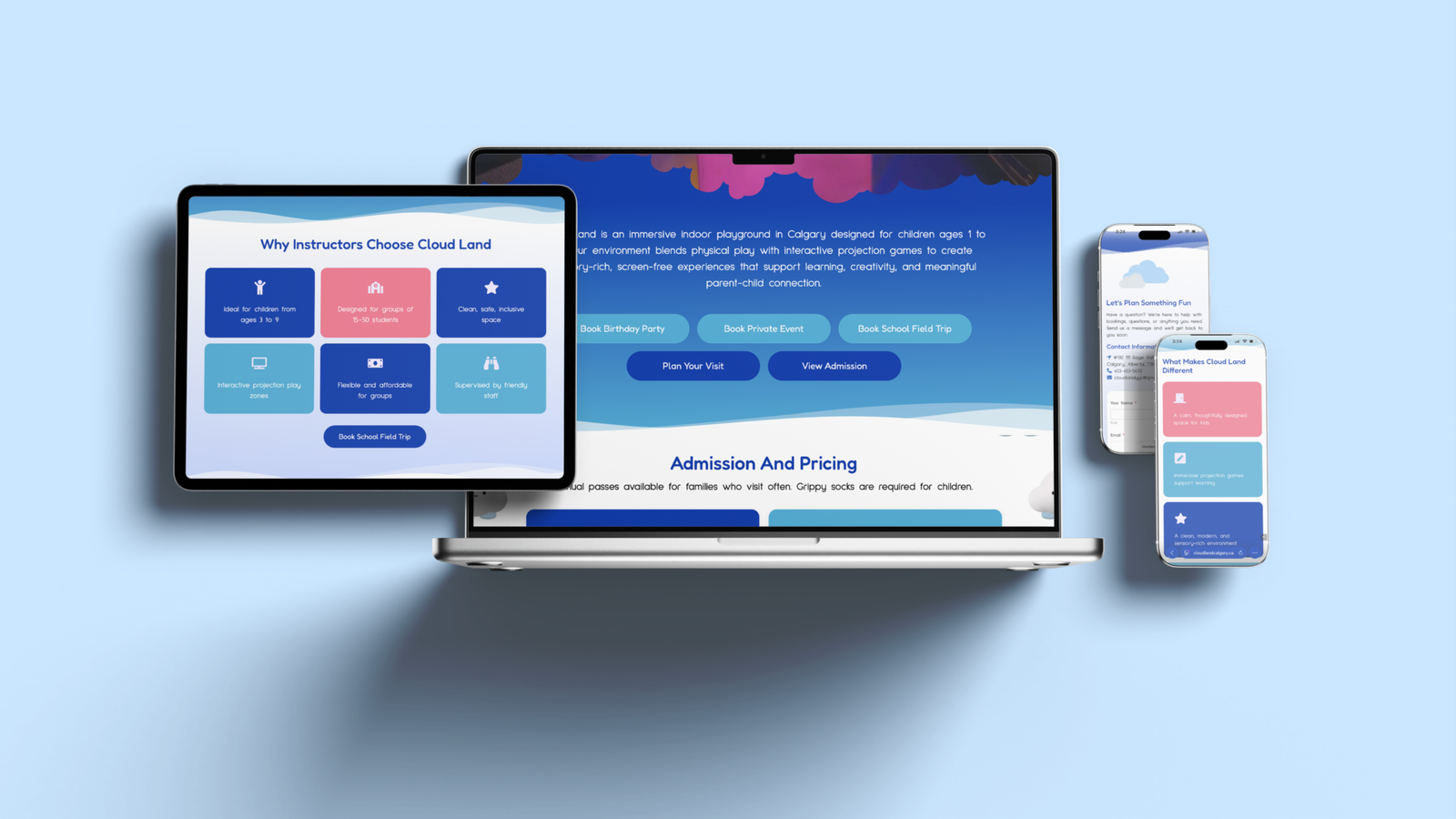 Cloud Land mockup website 3