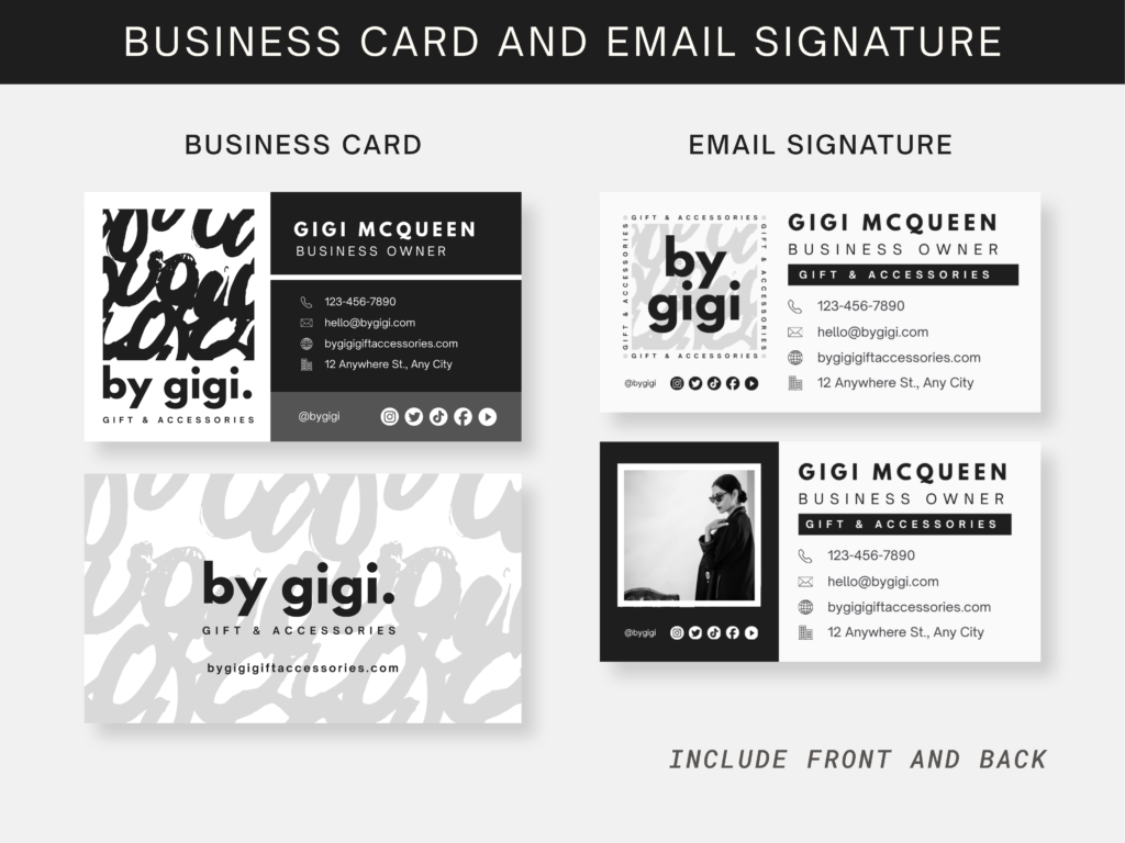 Branding Kits Canva template ready to use - By Gigi Business cards and email templates