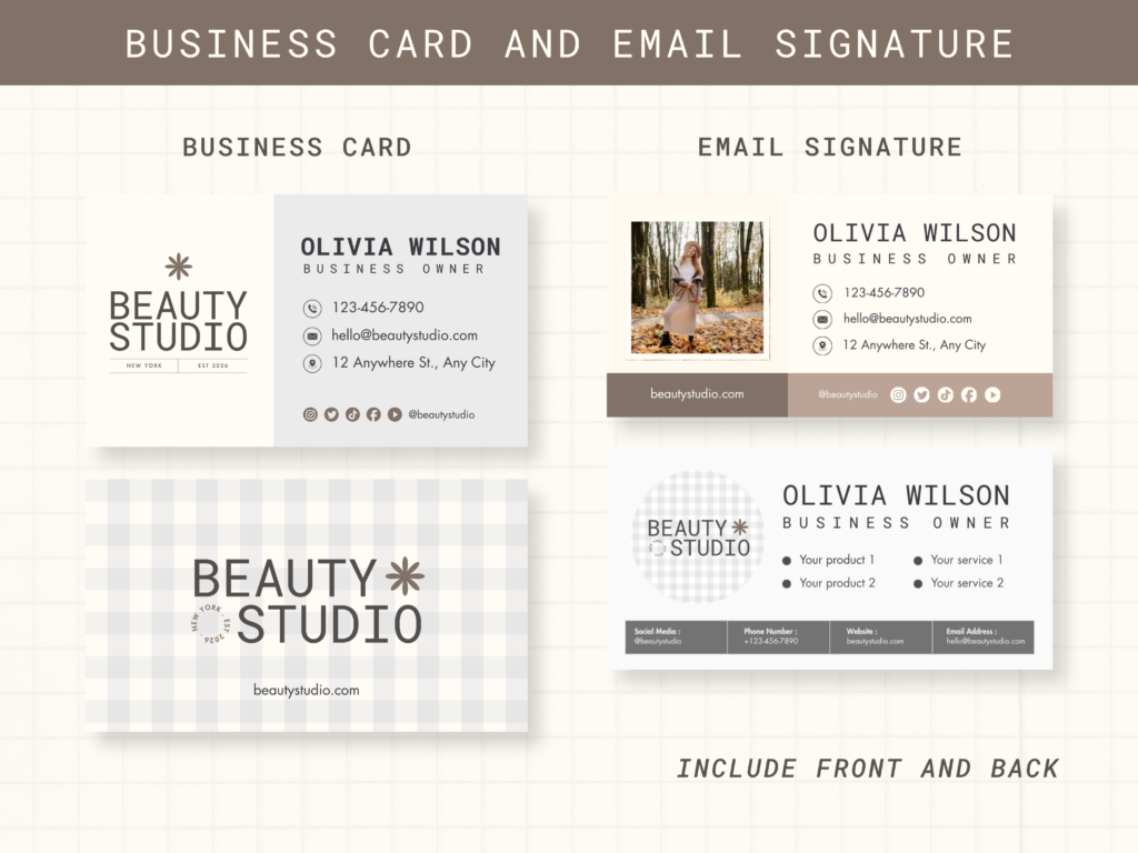Branding Kits Canva template ready to use - Business cards and email templates