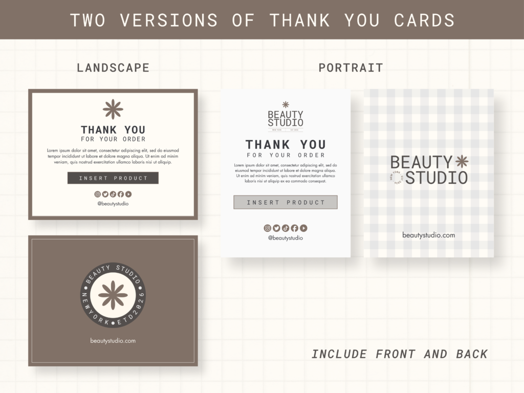 Branding Kits Canva template ready to use - Thank You Cards