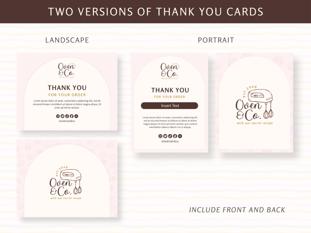 Branding Kits Canva template ready to use - Olive & Co. thank you cards