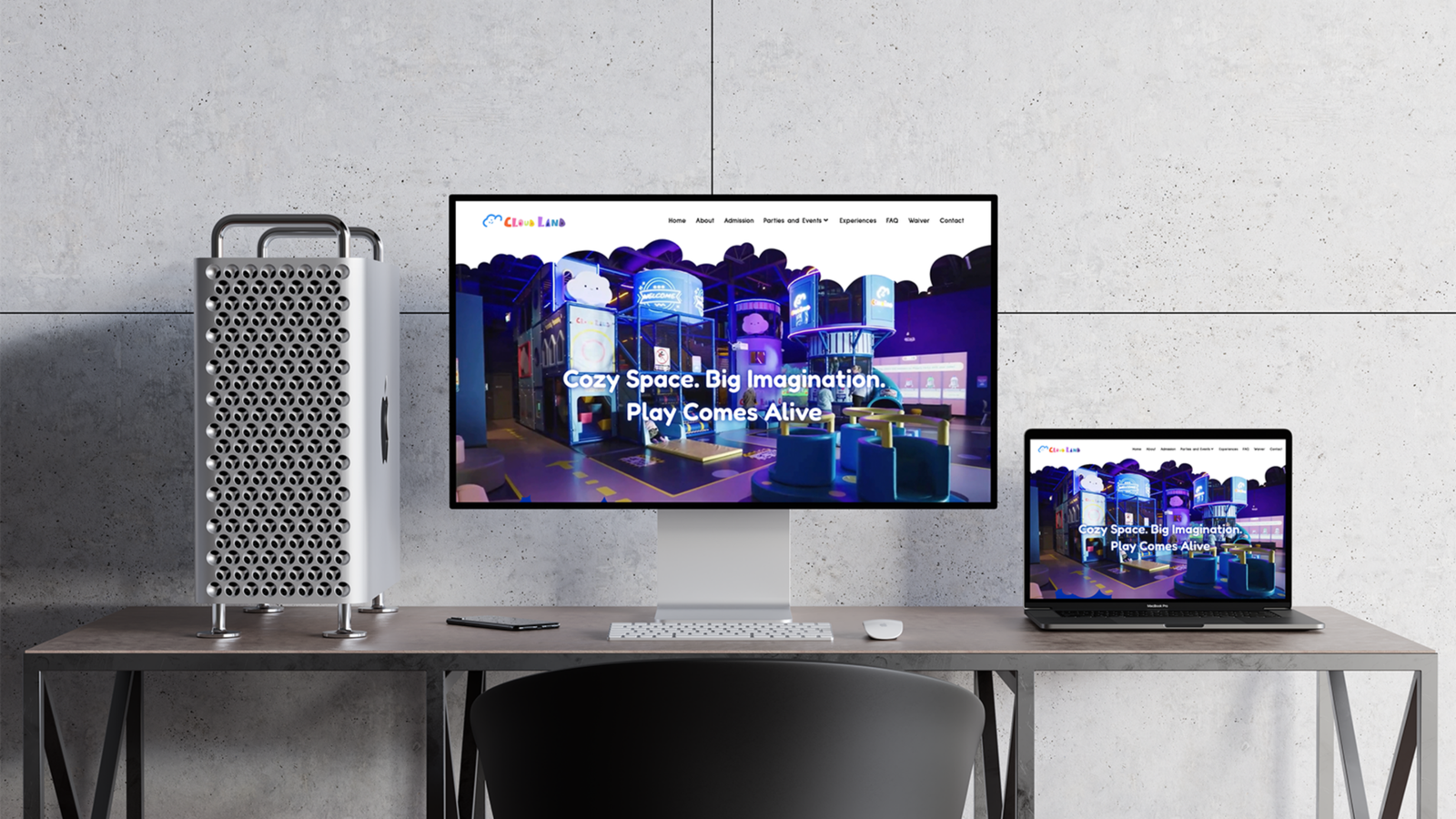 Cloud Land mockup website 1