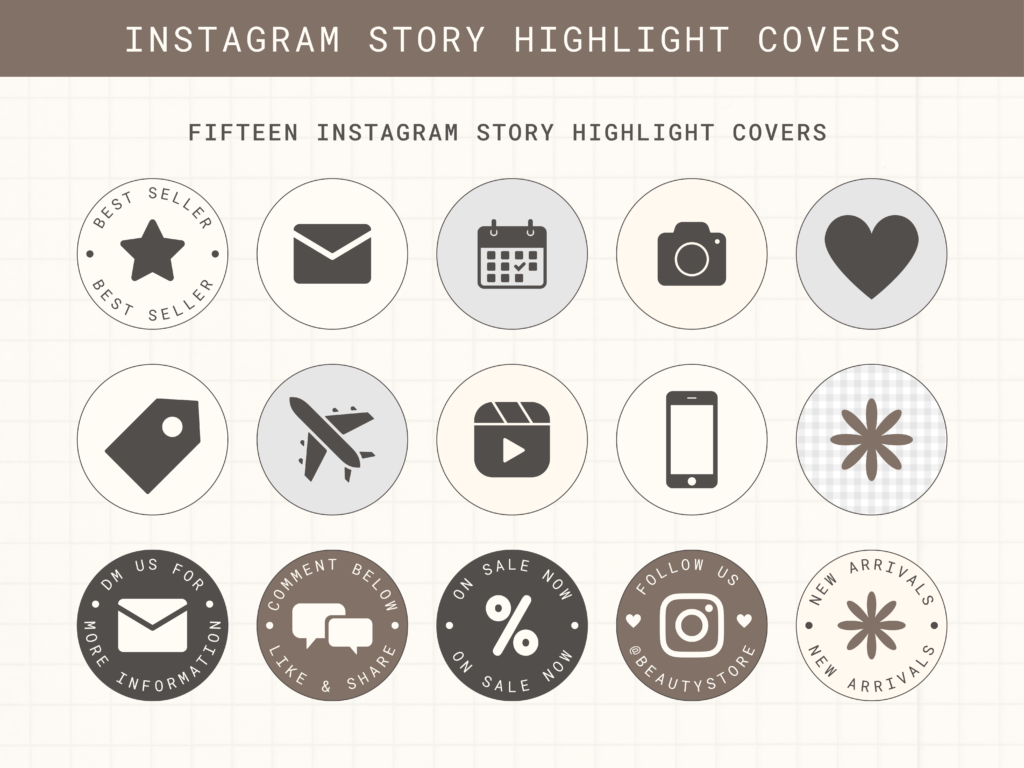 Branding Kits Canva template ready to use - Instagram Icons