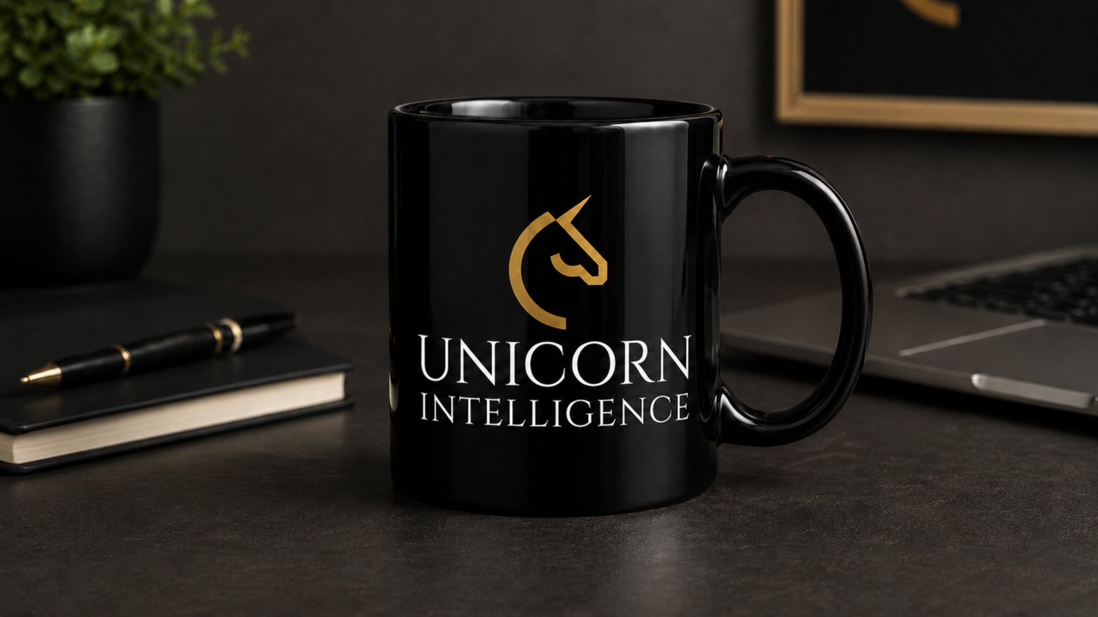Unicorn Intelligence Logo on Mug Mockup
