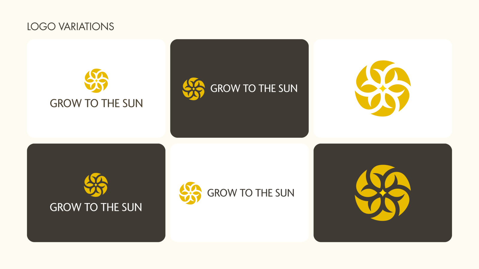 Grow to the sun logo variations